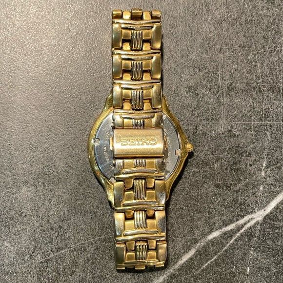 Vintage Men’s Seiko 7N32-0149 Gold Tone Watch - New Battery - Picture 5 of 7